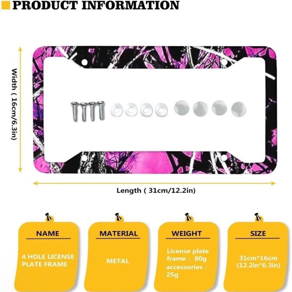 New (2) Pink Camouflage License Plate Frames - Picture 2 of 4